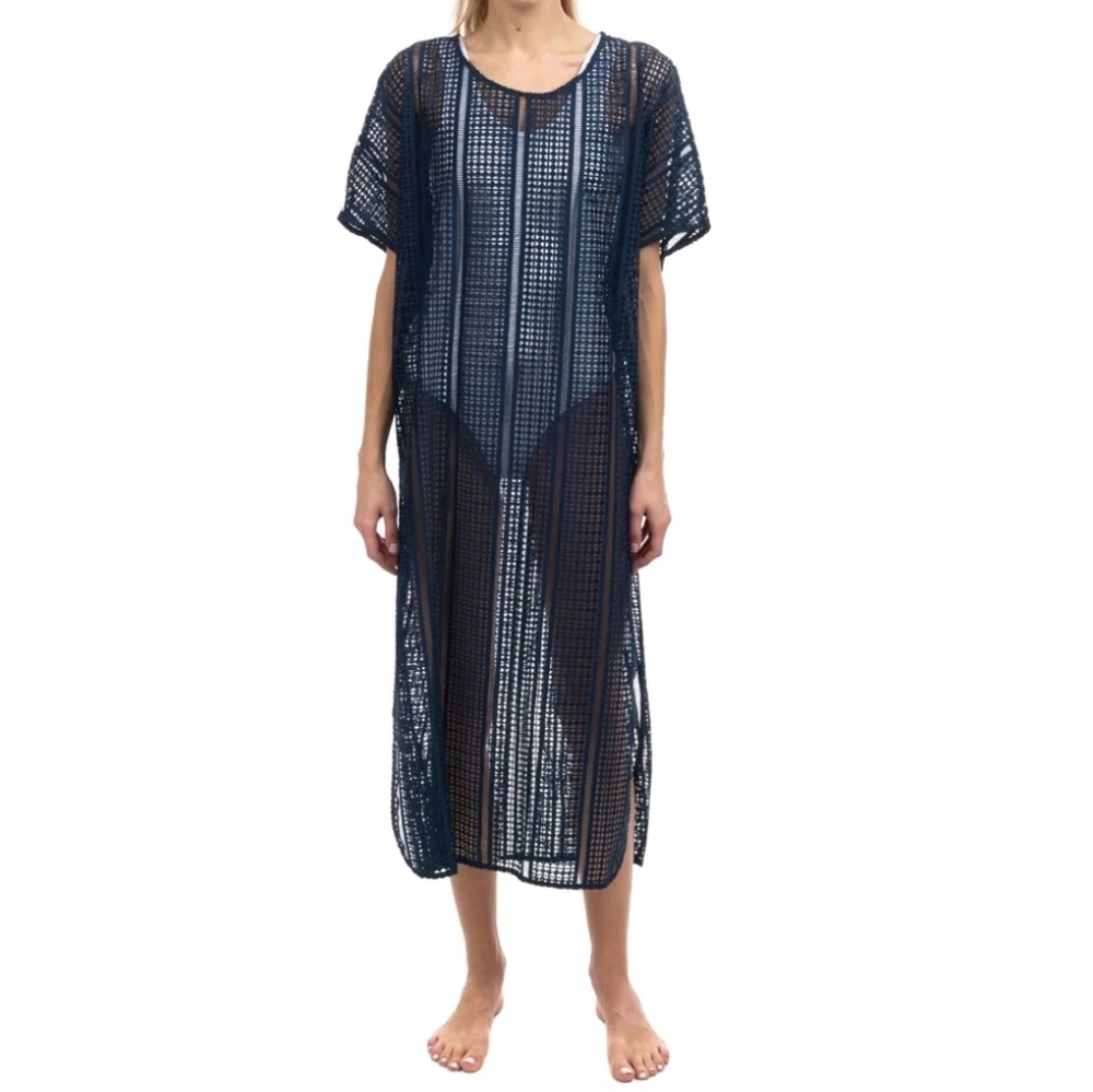 NWT Mikoh Lace Overlay Kaftan Coverup  Split Hem Size 2/M